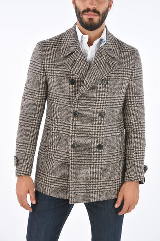 Tartan Tweed Double-Breasted Coat