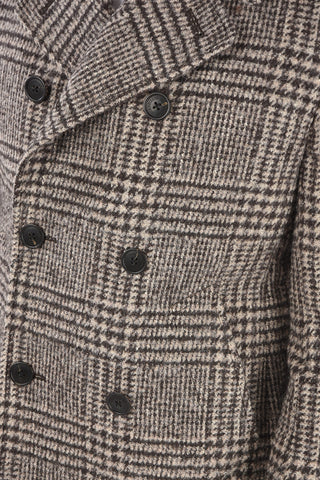 Tartan Tweed Double-Breasted Coat
