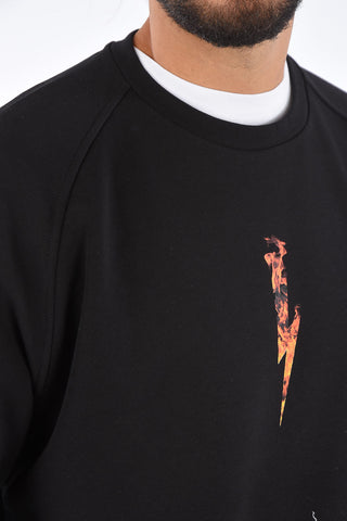 Felpa Girocollo FLAME THUNDERBOLT Blouson Fit