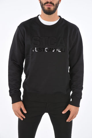 Crew-Neck Embossed Sweatshirt