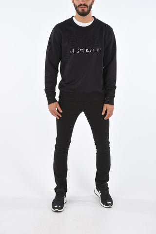 Crew-Neck Embossed Sweatshirt