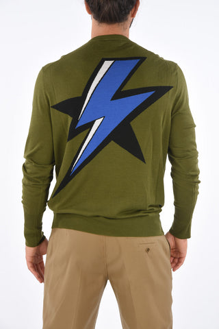 Maxi Logo Slim Wide Fit Crew-Neck Sweater