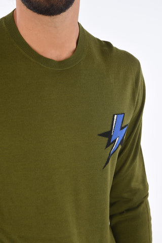 Maxi Logo Slim Wide Fit Crew-Neck Sweater