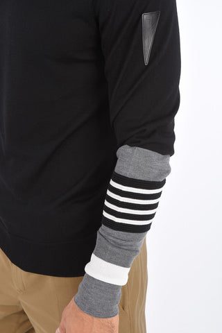 Contrast Sleeve Turtle-Neck Sweater