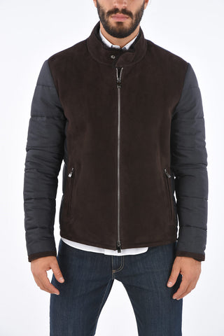 ID Giubbotto in Suede MER TEM con Interno in Shearling