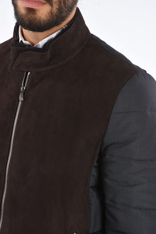 ID Giubbotto in Suede MER TEM con Interno in Shearling