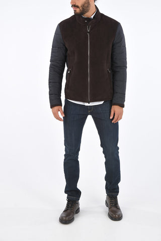 ID Giubbotto in Suede MER TEM con Interno in Shearling