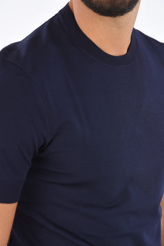 Ribbed Trim Slim Fit T-Shirt 