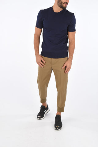 Ribbed Trim Slim Fit T-Shirt 