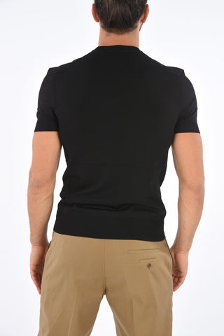 Stretched TRAVEL TECNO Knitted T-shirt with Ribbed Hems
