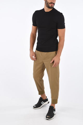 Stretched TRAVEL TECNO Knitted T-shirt with Ribbed Hems