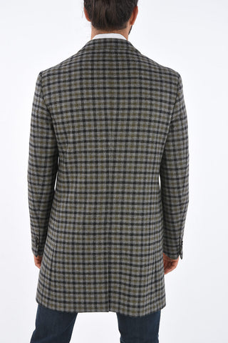CC COLLECTION Tartan Virgin Wool Hidden Closure Coat