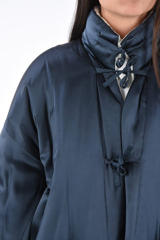 Kimono Down Jacket LIVERI with Ribbon Closure