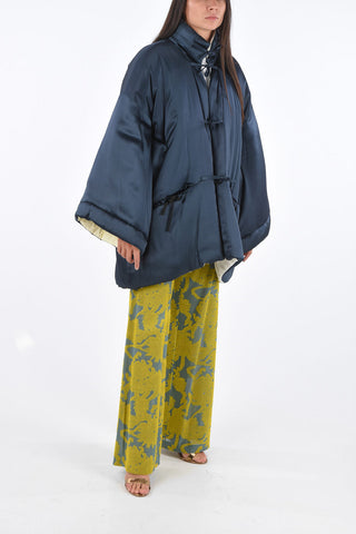 Kimono Down Jacket LIVERI with Ribbon Closure