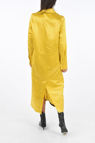 Satin LINEAR Shirt Drrss with Pockets