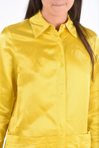Satin LINEAR Shirt Drrss with Pockets