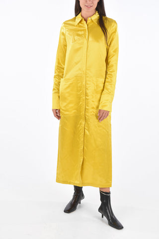 Satin LINEAR Shirt Drrss with Pockets