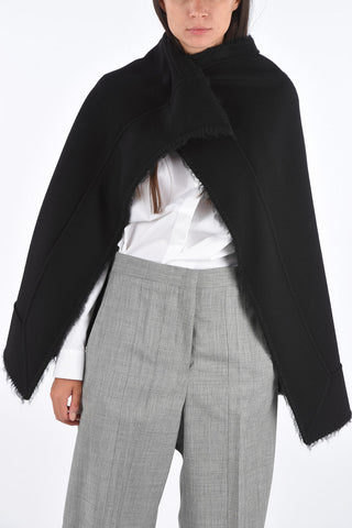 Cashmere LABRIE Cape with Neck Button Fastening