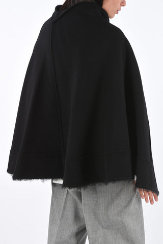 Cashmere LABRIE Cape with Neck Button Fastening