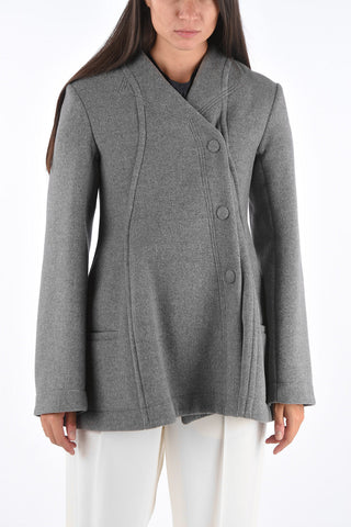 Shetland Wool LERNER Coat with Destructured Fastening