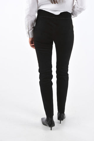 Suede Elastic Waist Band L-GLIDE Skinny Pants