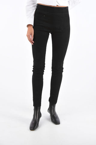 Suede Elastic Waist Band L-GLIDE Skinny Pants
