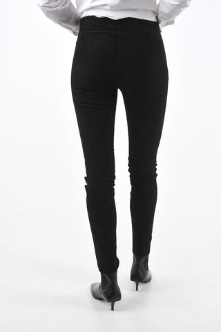 Suede Elastic Waist Band L-GLIDE Skinny Pants