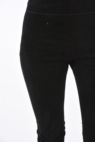 Suede Elastic Waist Band L-GLIDE Skinny Pants
