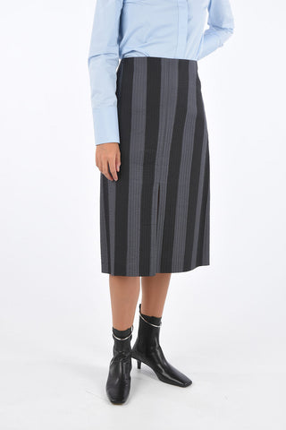 Striped Quilted Pencil Skirt