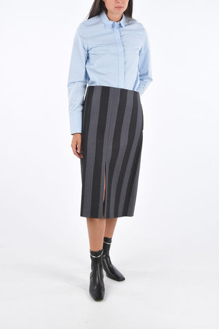 Striped Quilted Pencil Skirt