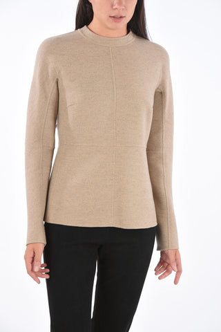 Blusa Girocollo LIVIA DB in Lana Vergine con Zip Sul Retro
