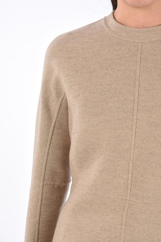 Blusa Girocollo LIVIA DB in Lana Vergine con Zip Sul Retro