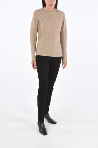 Blusa Girocollo LIVIA DB in Lana Vergine con Zip Sul Retro