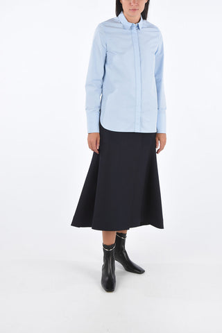 Camicia FRANCESCA in Poplin di Cotone con Abbottonatura Nascosta
