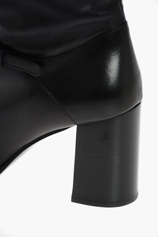 Over the Knee Leather Boots with Side Strap