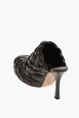 Braided Leather Chunky Mules 10 cm