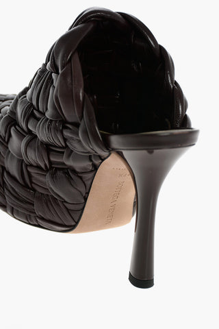 Braided Leather Chunky Mules 10 cm