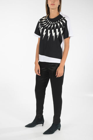 T-shirt girocollo bicolore men's loose fit