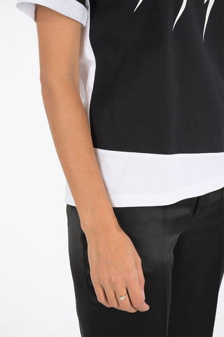 T-shirt girocollo bicolore men's loose fit