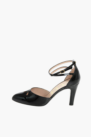  patent leather Ankle-strap D’Orsay pumps 9 cm