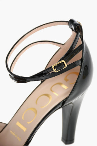  patent leather Ankle-strap D’Orsay pumps 9 cm