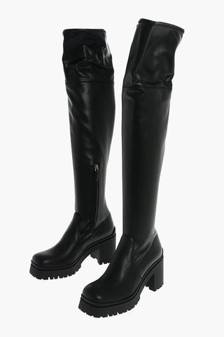 polished leather Over-the-knee boots 8 cm 