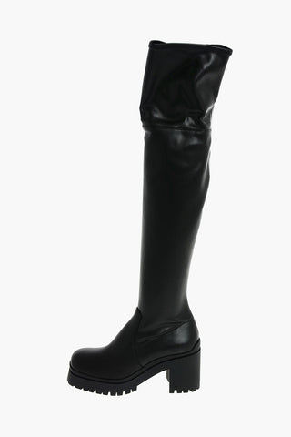 polished leather Over-the-knee boots 8 cm 
