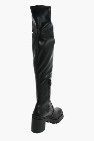 polished leather Over-the-knee boots 8 cm 