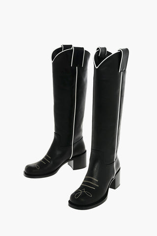 Chunky Heel Knee High Texas Boots 6,5cm