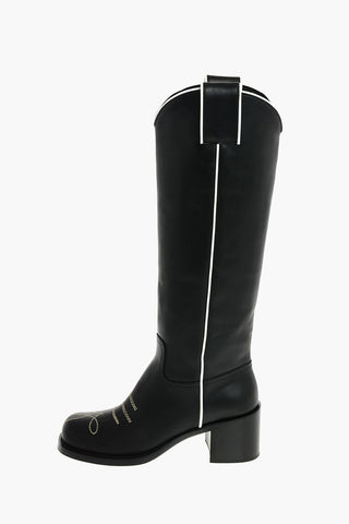 Chunky Heel Knee High Texas Boots 6,5cm