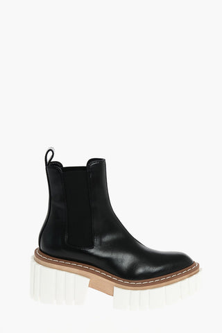 Faux-leather EMILIE Pointed-toed Chelsea Booties with Statement Sole 8cm