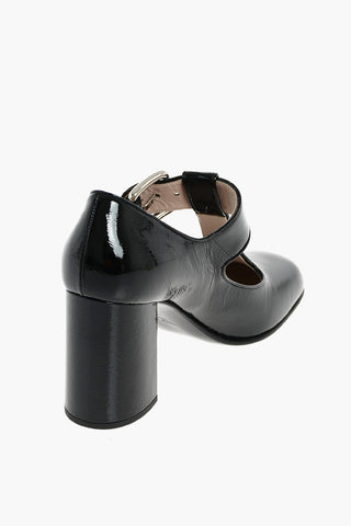 Patent leather Round Toe T-Strap pumps 9 cm