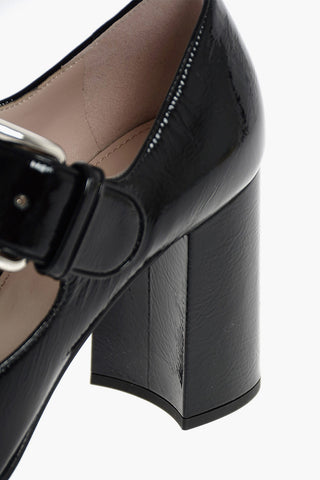Patent leather Round Toe T-Strap pumps 9 cm