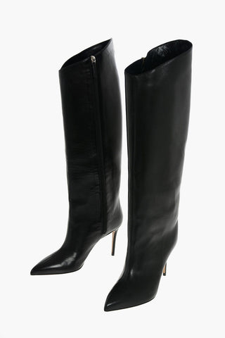 Leather ALEX90 Point Toe Knee High Boots 9.5 cm